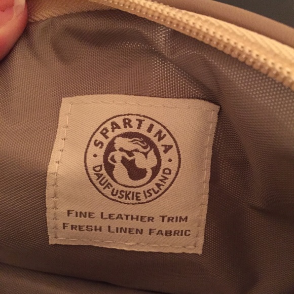 SPARTINA 449 Linen Fabric Mini Bag Makeup Handbag - Picture 5 of 7